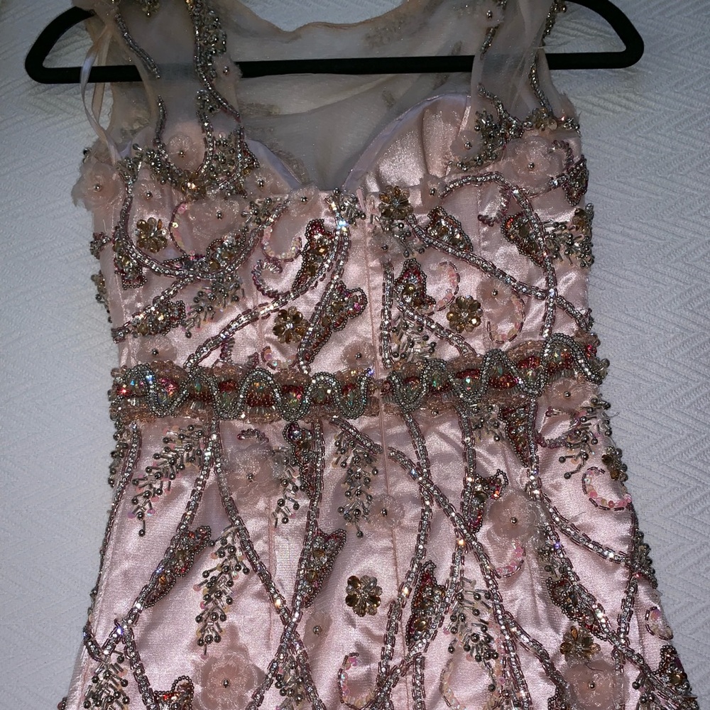 Mac Duggal Couture blush beaded dress - Picture 6 of 8